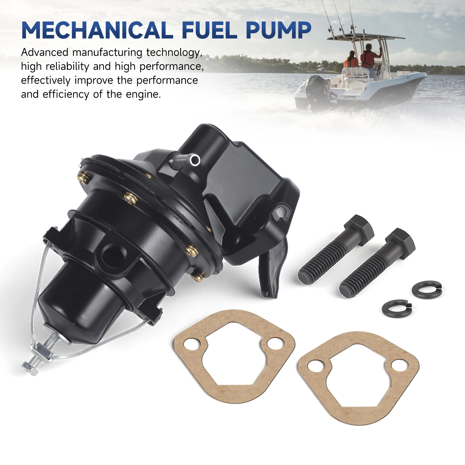 

Mechanical Fuel Pump For Mercruiser GM 4.3L V6 Engines 175 185 205 Mercury Marine 231 262 327 OE M60315,862077A1,41141A2,18-7284