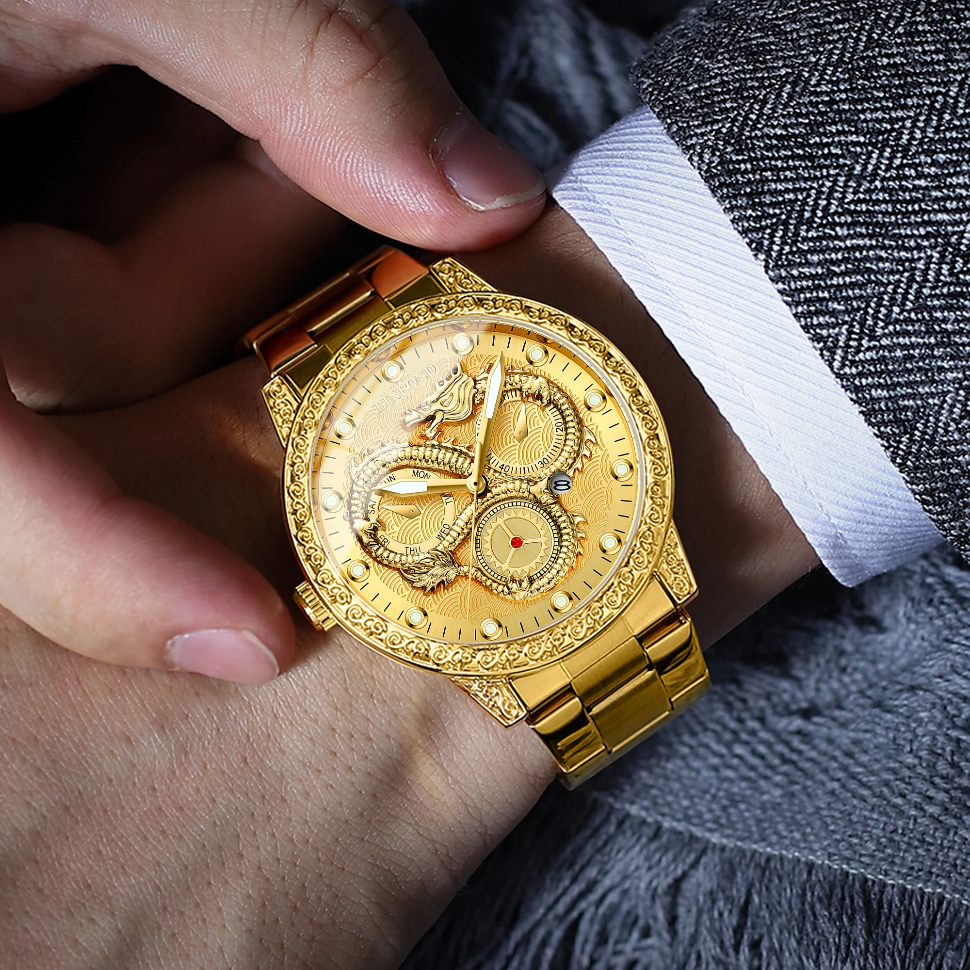 BINBOND Dragon Orologi al Quar - Smartwatch Casual Watches For Men recensione e prezzo