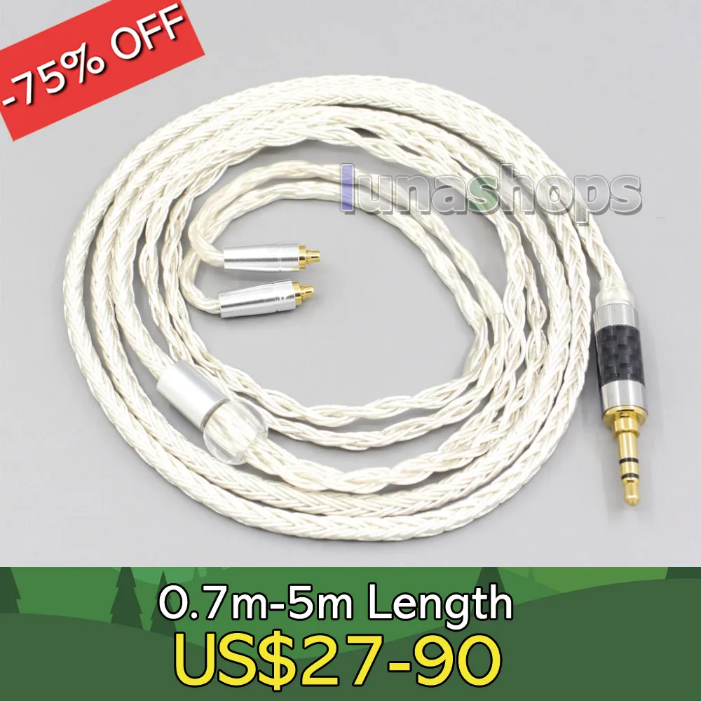 16 Core OCC Silver Plated Earphone Cable For Sennheiser ie200 IE300 ie600 IE900 LN007227