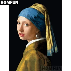 HOMFUN punta quadra/rotonda 5D pittura diamante fai da te 