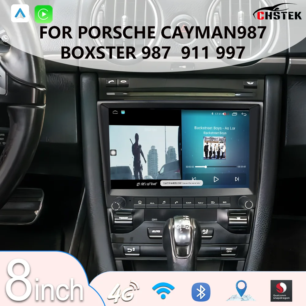 

CHSTEK Radio Carplay For Porsche 911 997 Boxster Cayman 987 Odtwarzacz Wideo Samochodow Qualcomm Multimedia Player 4G Navigation