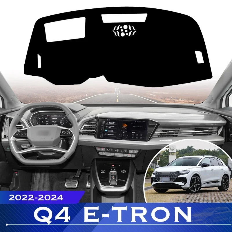 For Audi Q4 e-tron 2022-2024 etron Car Dash Cover Avoid Light Pad Instrument Platform Desk Protective Mat Anti-slip Carpet 2023