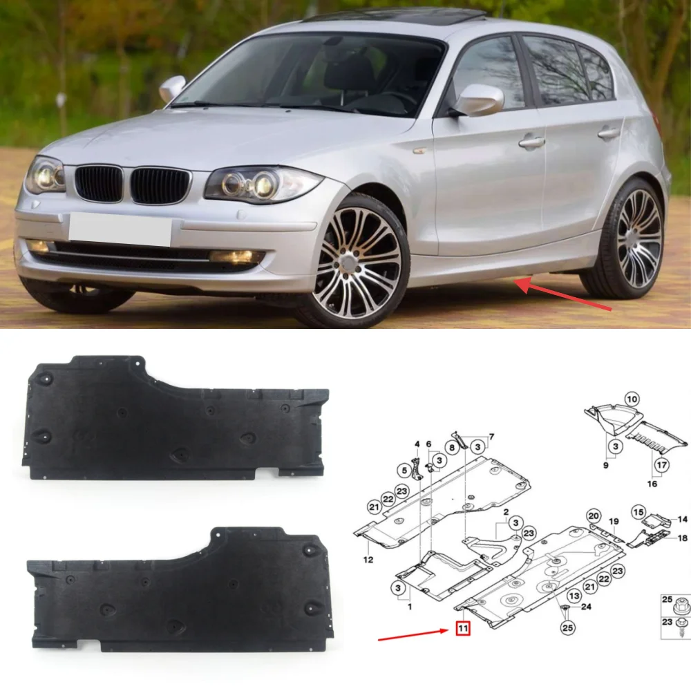 UNDERBODY SHIELD 51757059389 51757059390 For BMW 1 Series X1 E82