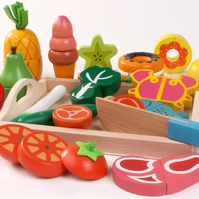 Simulatie Keuken Alsof Speelgoed Houten Klassiek Spel Montessori Educatief Speelgoed Voor Kinderen Kinderen Cadeau Snijden Fruit Groente Set