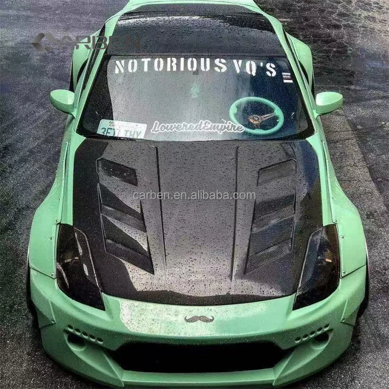 AM Style High Quality Carbon Fiber Hood for 350Z Z33 Open-Hole Body Kit with New Condition Car Bumpers 2
