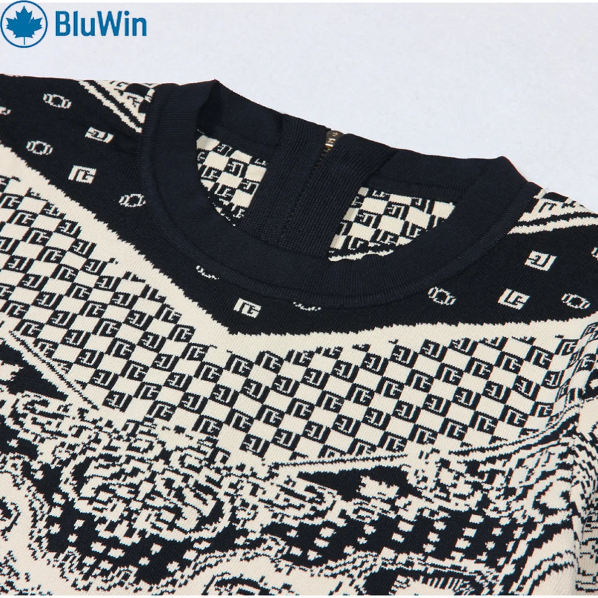 ชุดเดรสบอดี้คอนผ้าถักพรีเมียม BluWin สำหรับผู้หญิง แขนยาว คอกลม ทรงเข้ารูป เหมาะสำหรับใส่ไปทำงานหรือไปงานเลี้ยงอาหารค่ำ