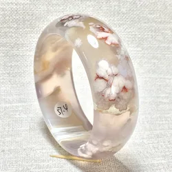 Cherry Blossom Agate Bracelet HighTransparent Purple Floating Cow Blood Red Three-dimensional Snow Lotus Mint Green Peach Powder