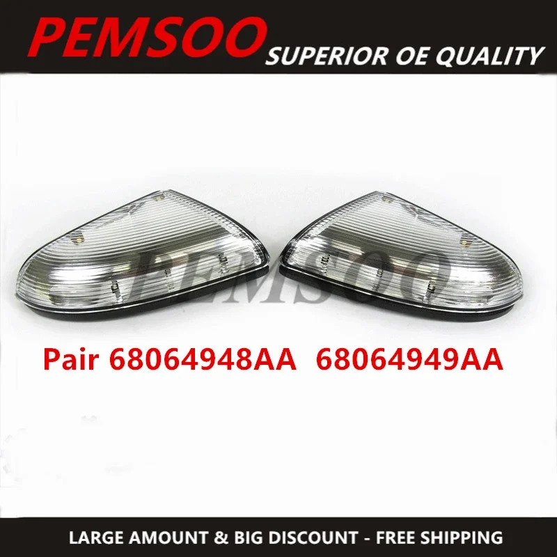 68064949AA 68064948AA New Car Front Driver & Penger Side Mirror Turn Signal Light for 09-14 Dodge Ram 1500 &10-14 2500