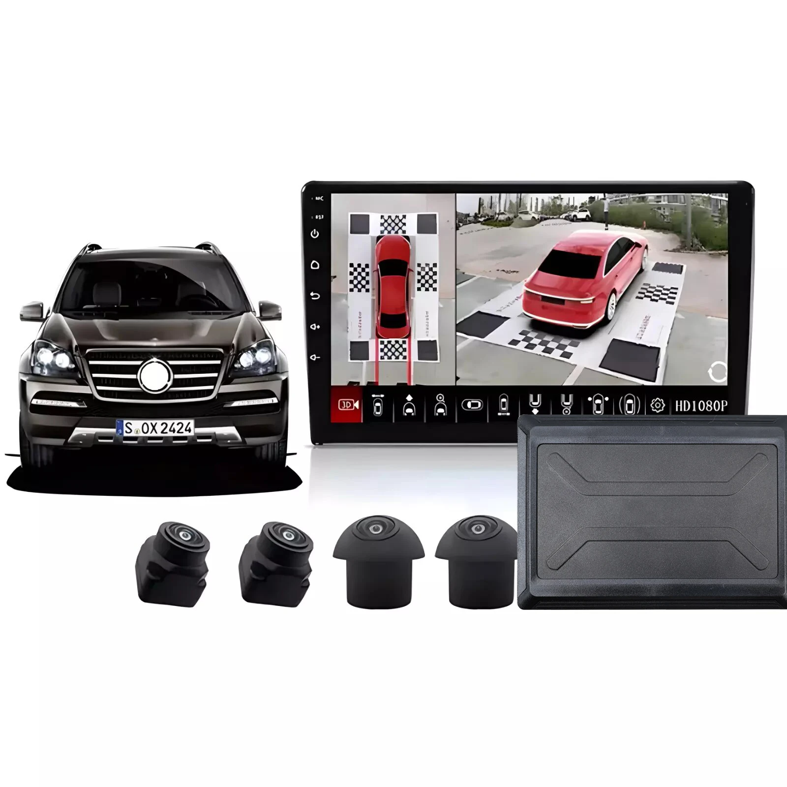 Car 360 Panoramic Camera Driving Assistance Fisheye Lens Rear View Car Camera System Waterproof Night Vision Multimedia