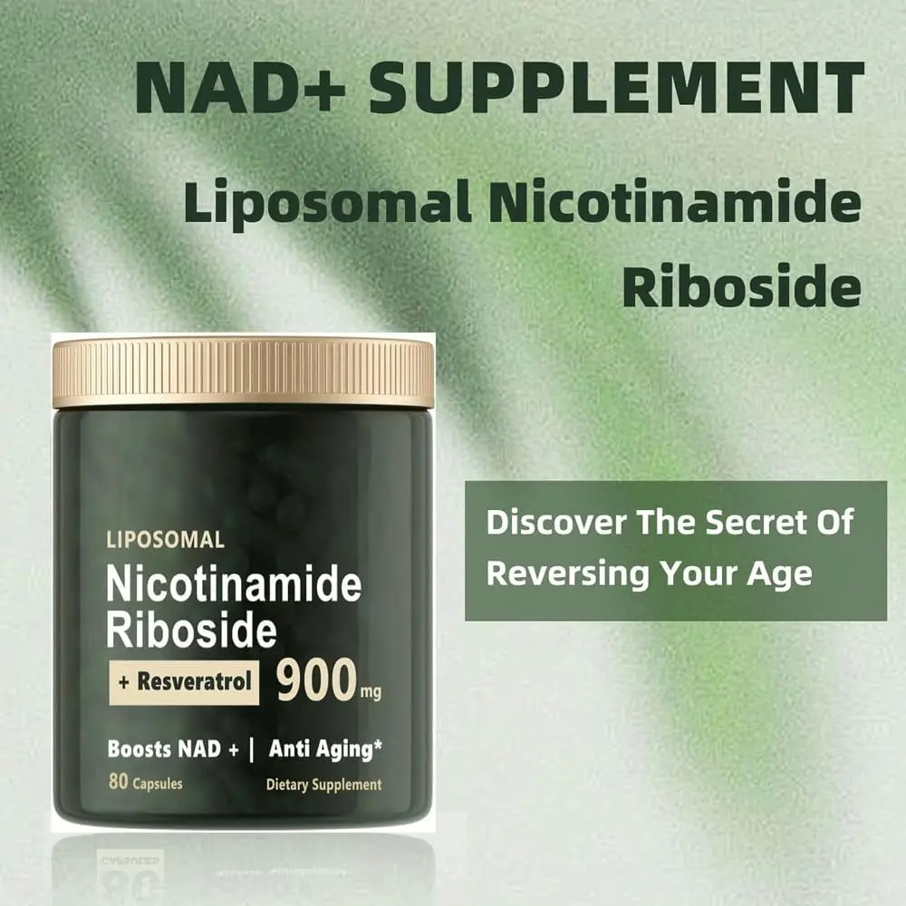 NAD+ Supplement Liposomal Nicotinamide Riboside 900mg NAD+ Supplement Nicotinamide Riboside for Energy, Focus (80 Capsules) 1PCS