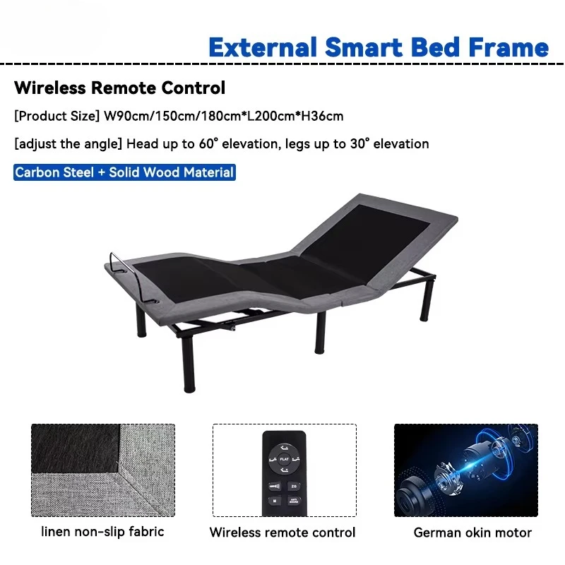 External Smart Bed Frame Bedroom Hotel Electric Bed Frame Adjustable Modern Bed Frame - view 3
