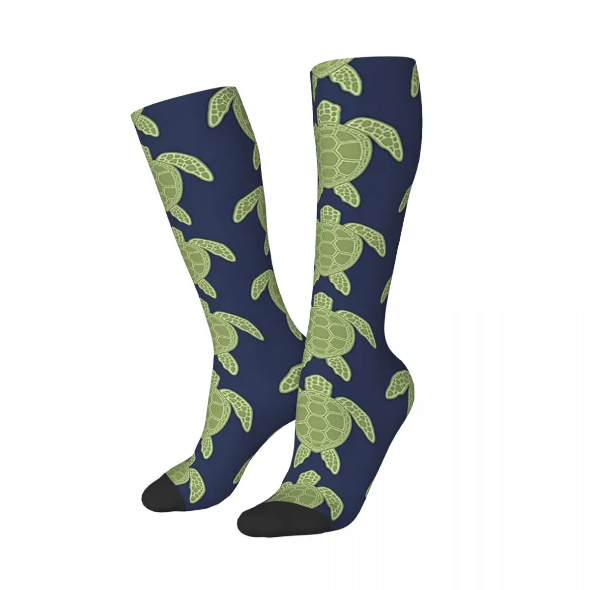 Green Sea Turtle Design Socks Harajuku Sweat Absorbing Stockings All Season Long Socks Accessories for Unisex Birthday Present