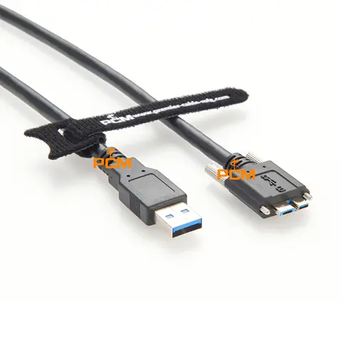 USB 3.0 A to Micro B Dual Screw Locking USB3 Vision Data Cable for Machine Vision Sensors Transducers IDS Imaging FLIR Imperx
