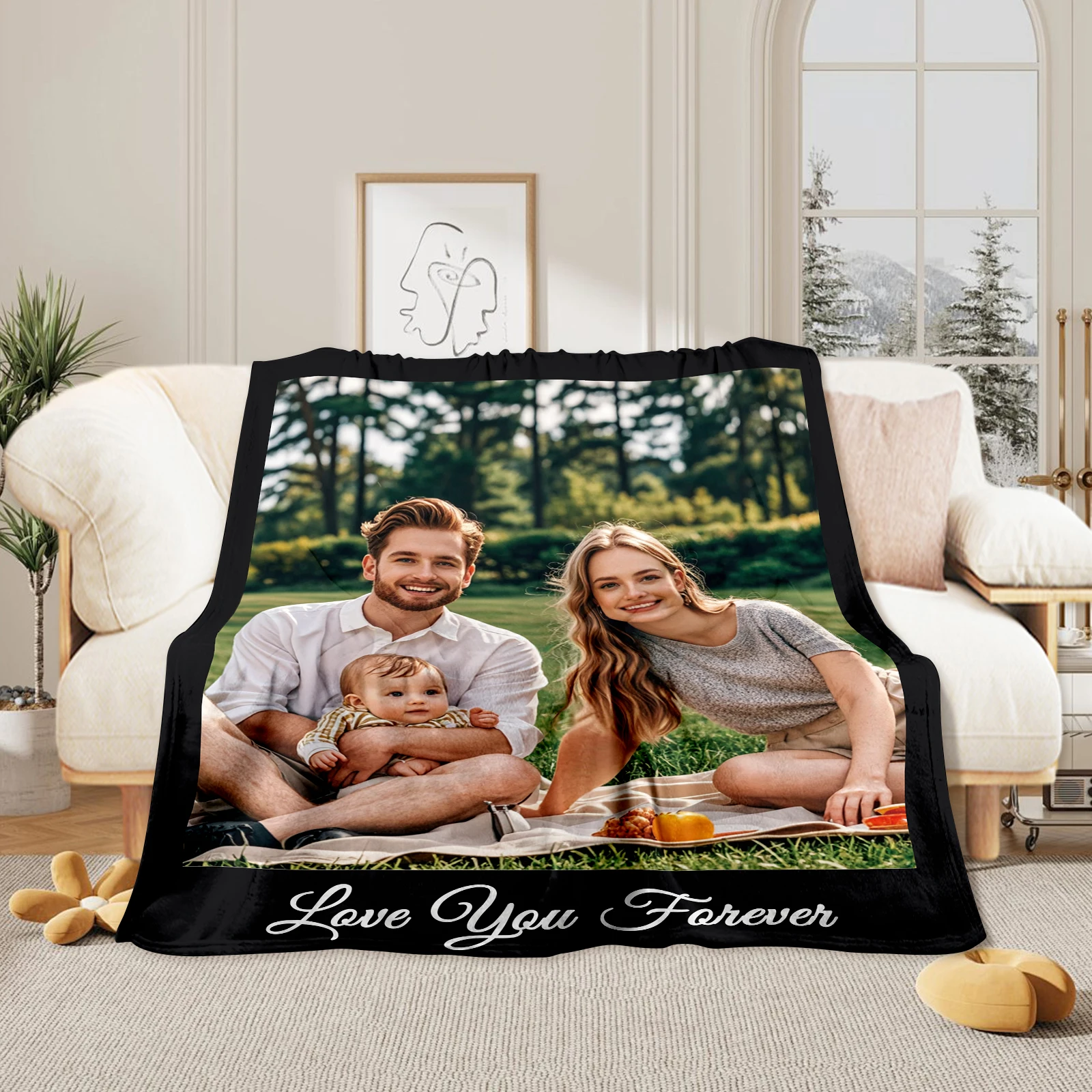 

Custom Blanket with Photo Adult/Child/Family Custom Picture Collage Personalized Blanket Birthday Christmas Blanket Gift