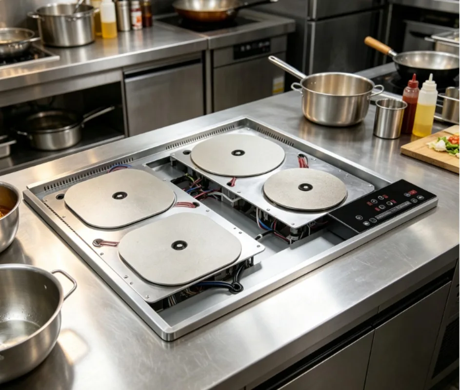 Stainless Steel Built‑In Hidden Magnetic Induction Cooker, Touch Control Invisible Stove, Suitable for Granite and Ceramic