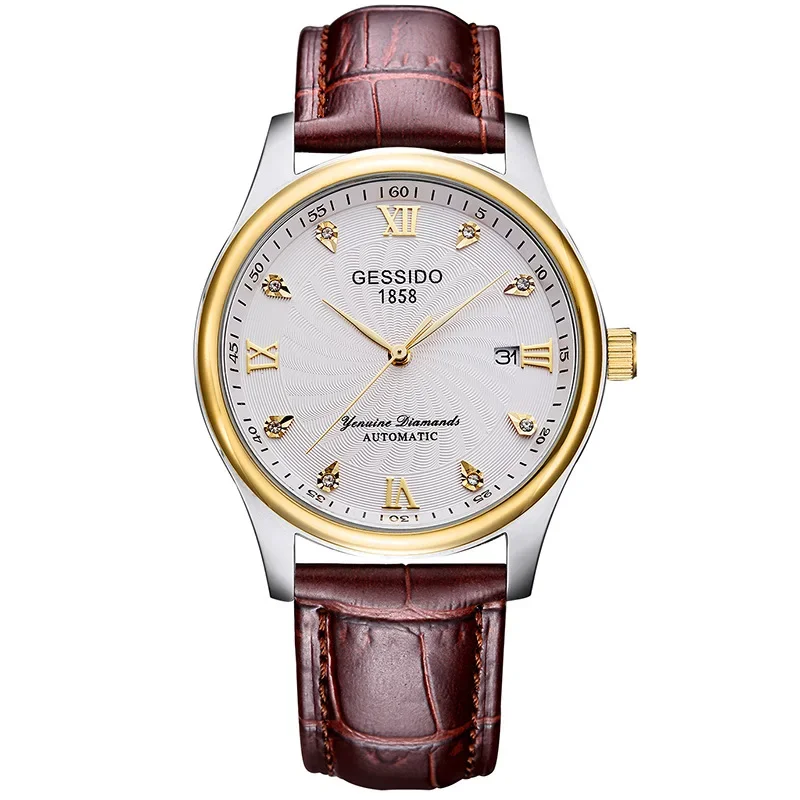 2025 ساعة كوارتز رفيعة للغاية مقاومة للماء للرجال، ساعة رجالية بتقويم عصري