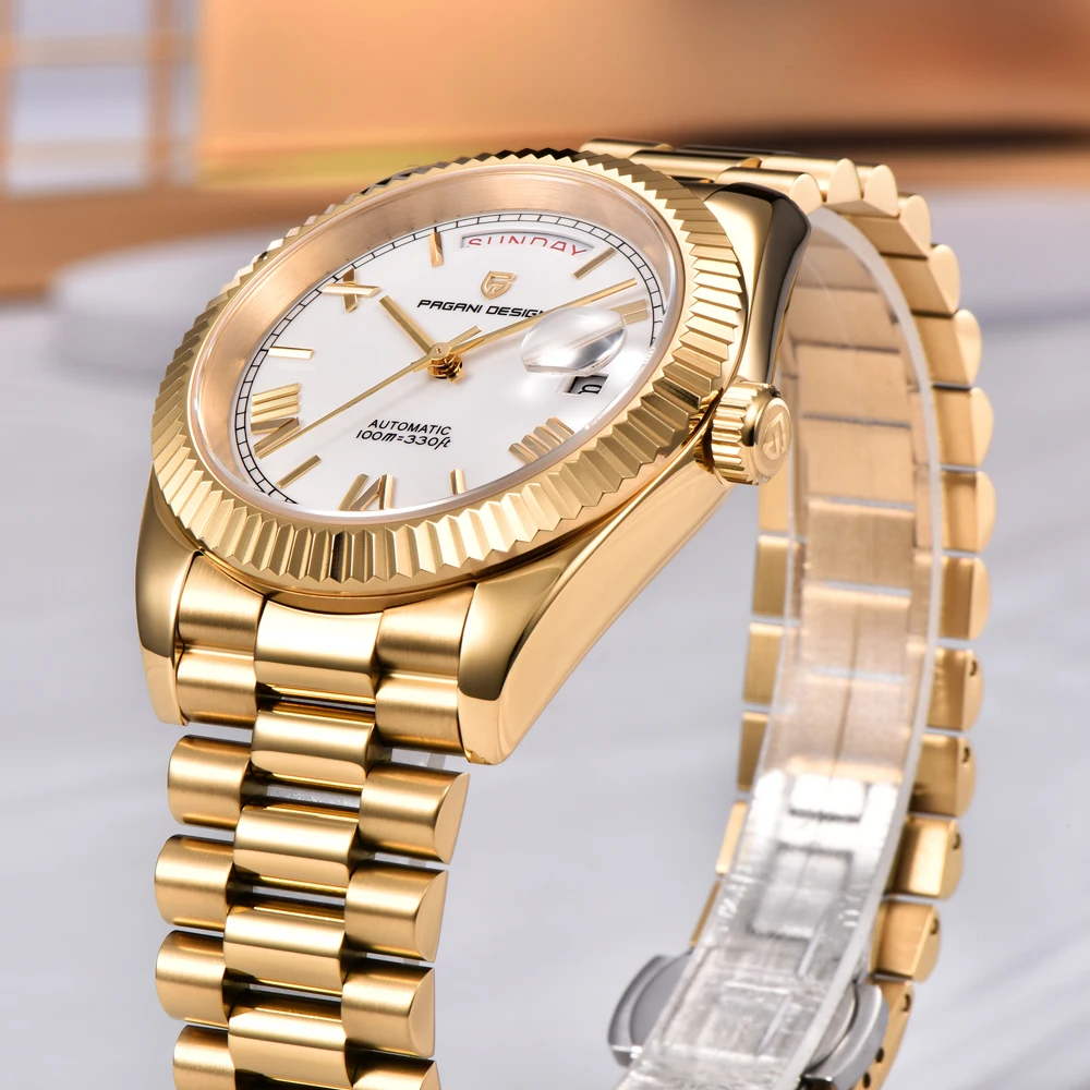 PAGANI DESIGN DD40 Gold Men's Watches Luxury Automatic Watch For Man Mechanical Wristwatch NH36 Men AR Sapphire Waterproof Clock