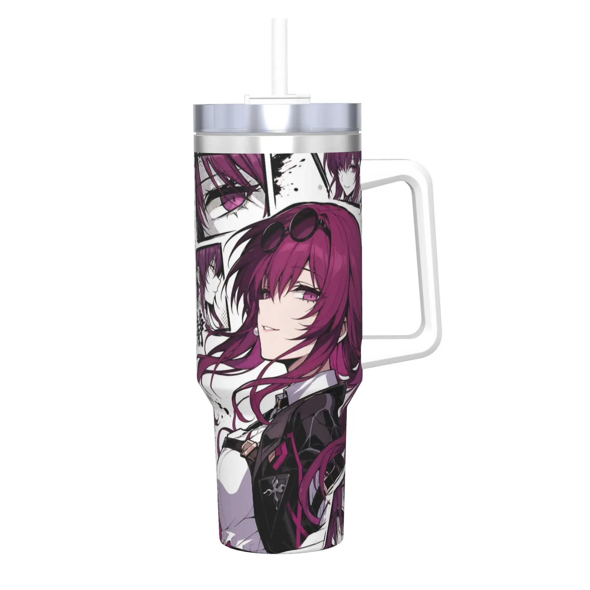 Honkai Star Rail Tumbler With Straw Stainless Steel Tumblers Mug Double Wall Vacuum Insulated for Cold Or Hot 40oz