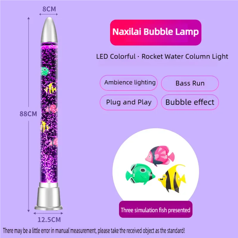 

1pcs Bubble Lamp 34.64inch Multi-Color Fish Light Fish Tank Lamp for Night Light Home Desk Bedroom Lamp Brithday Gifts