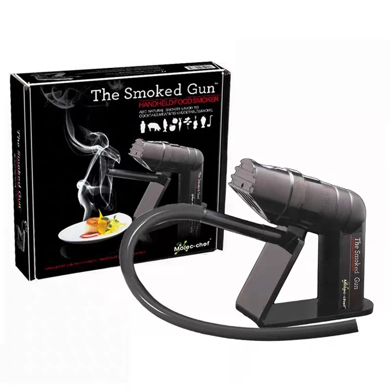 

1 Set Food Smoking Gun Smoker Handheld Food Smoker Professional Metal Barware Bar Tools