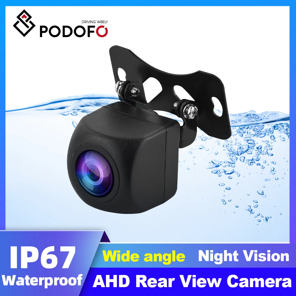 Podofo AHD Car Rear View Camera Starlight Night Vision Fisheye Lens Vehicle Reverse Backup For IPS Android Monitor Radio Player