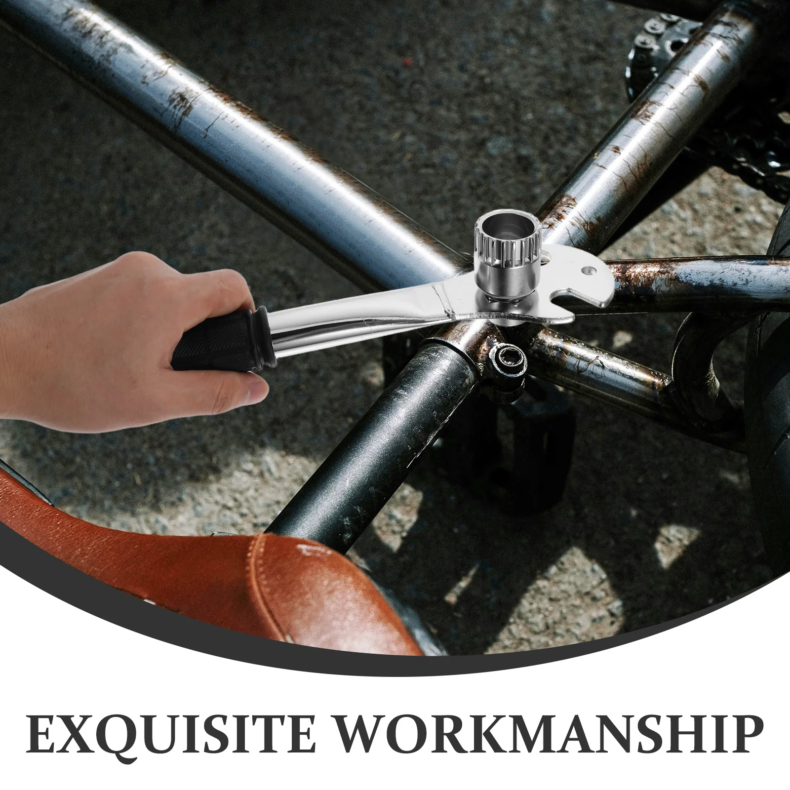 1pc Bicycle Bottom Bracket Pedal Wrench Carbon Steel Heavy Duty Bike Repair Tool For Mountain Road Bike Multi-Functional