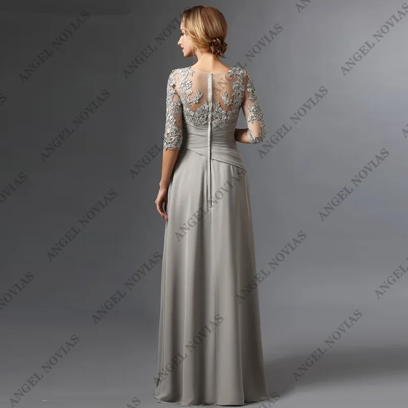 Customized A-line 3/4 Sleeves Plus Size Long Elegant 2024 Mother Of The Bride Dresses Groom Mother Dresses Wedding Party Dress