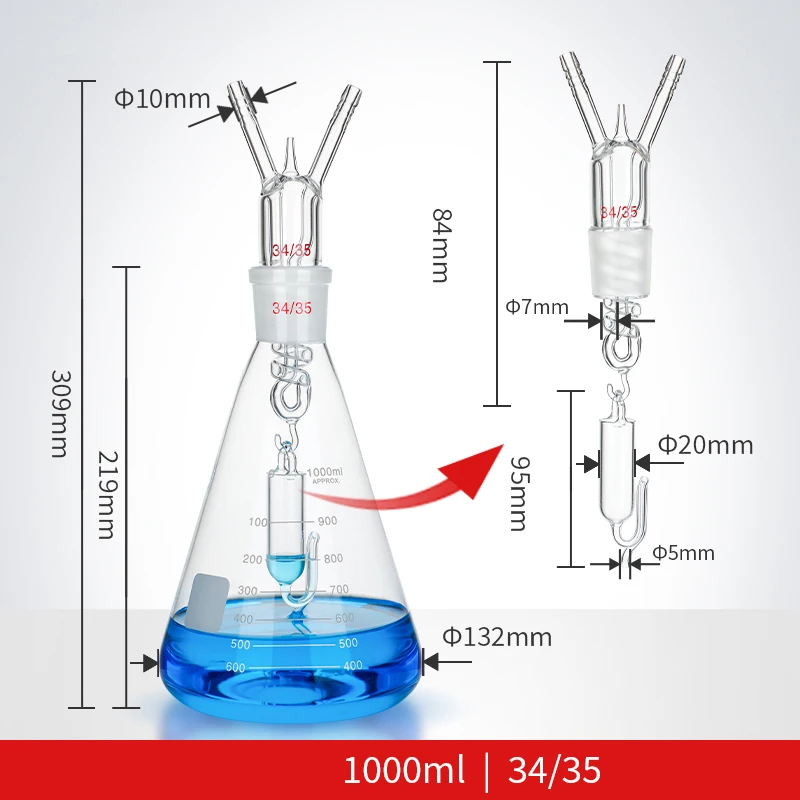 Extracteur de graisse en caoutchouc, dispositif de détermination des graisses dissous, instrument en verre soluble dans l'eau, 500ml, 1000ml