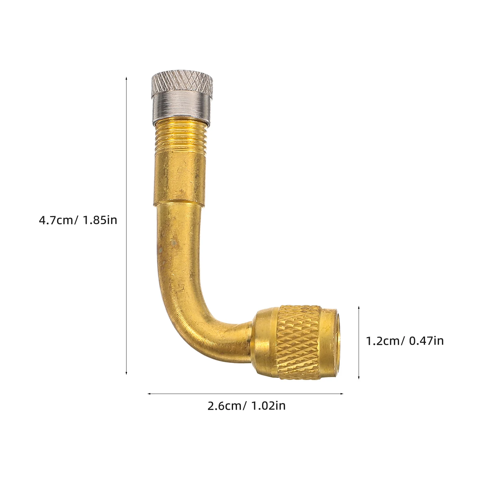 90 Degree Brass Air Tire Valve Stem Extension Adapter Dual Pulley Heavy Load Tire Valve Extender for Motorcycle Bike Car Truck