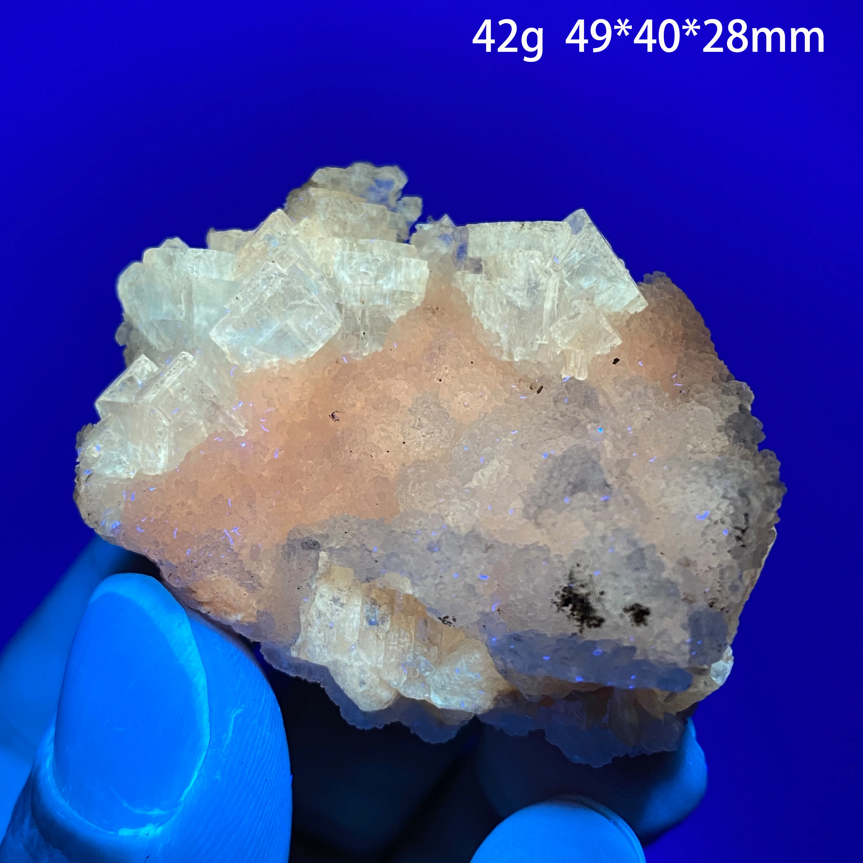 Natural Calcite Specimen Raw Crystal Teaching (Fluorescent Effect) Meditation Healing Energy Home Decor Gift