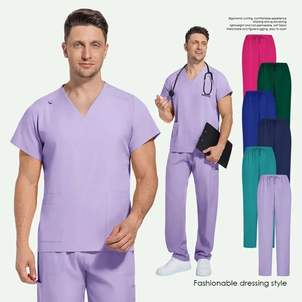 Männer Frauen Unisex Krankenschwester Chirurgische Anzüge Arzt Medizinische Krankenhaus Uniform Top Jogger Hosen Scrubs Pflege Veterinär Uniformen