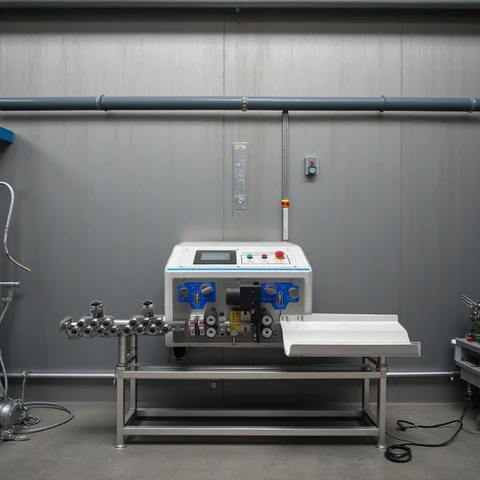 Bilashmart Computer Sheath Wire Cutting Stripping Peeling Machine AWG 0.1-7mm2 Automatic Wire Cutter Stripper 1-9999 mm Cutting Length