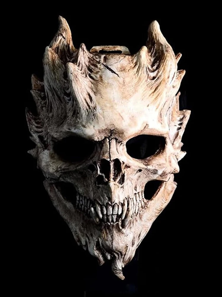Halloween Horror Skeleton Mask Full Head Skull Mask Warrior Death Demon Masks Cosplay Party Masque Skull Helmet Costumes
