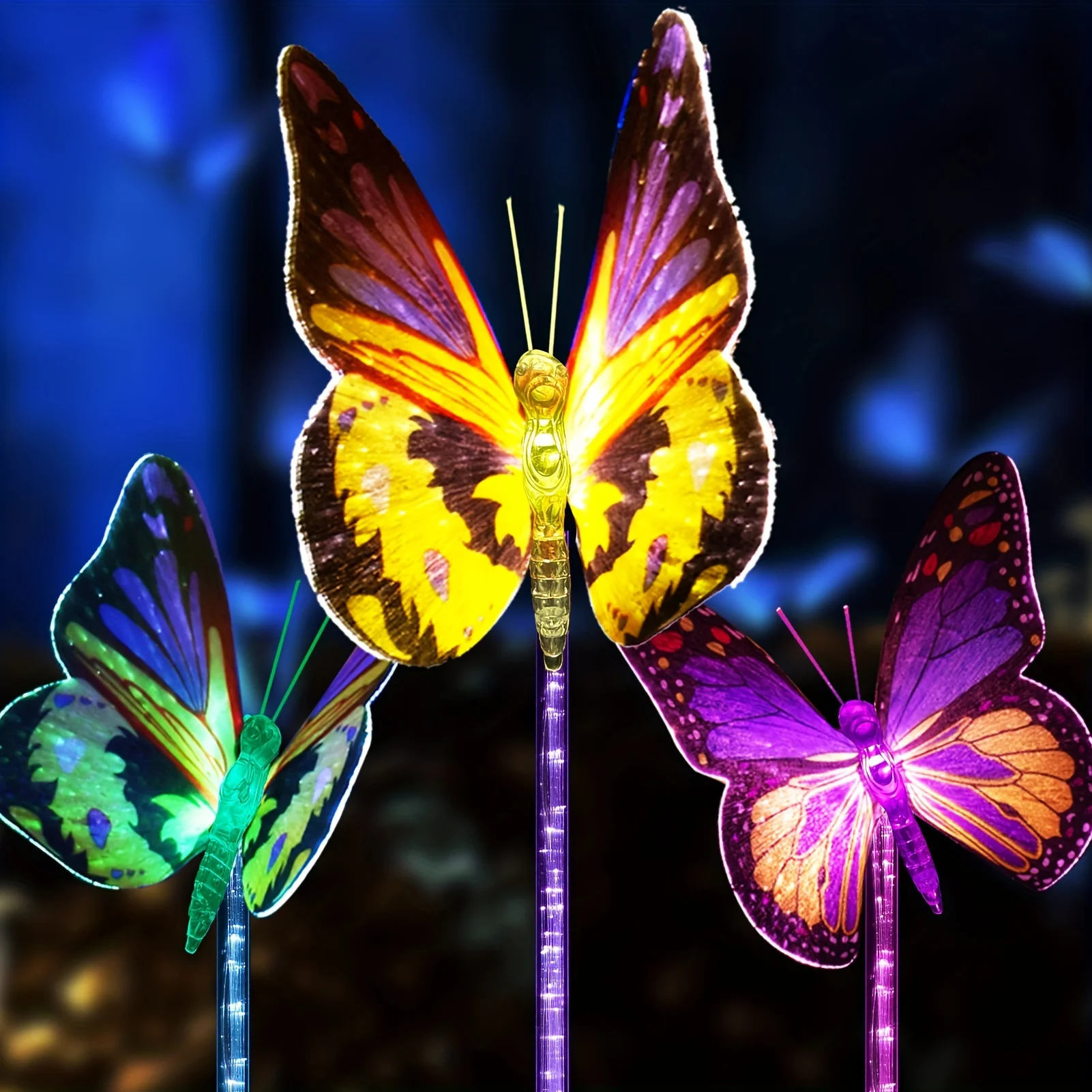 

Solar Lights Outdoor Garden, Multi-Color Changing LED Waterproof Butterfly for Patio Yard Lawn Pathway Decoration