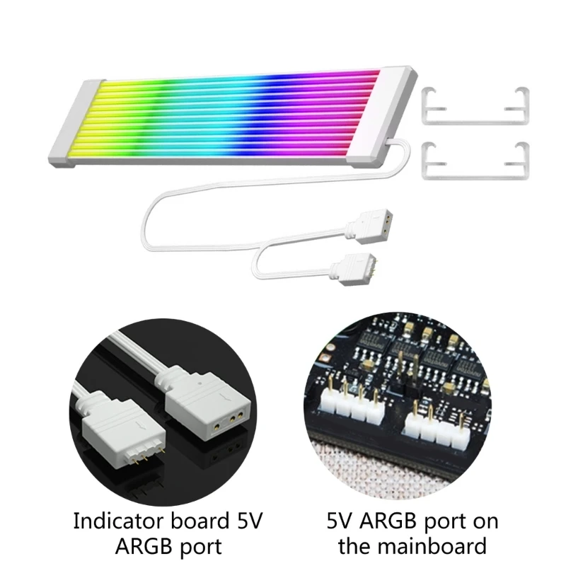 Flexible 24Pin ARGB Extension Cable Synchronized 5V 3Pin Connector Power Cord for Computer Motherboards Decors Strips