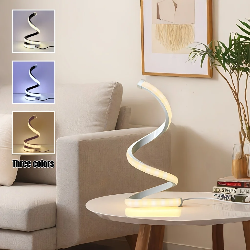قطعة واحدة من مصباح مكتب LED حلزوني، شحن USB، تأثير ضوئي قابل للتعديل، مناسب لتزيين الحفلات والمهرجانات، كهدية. #6