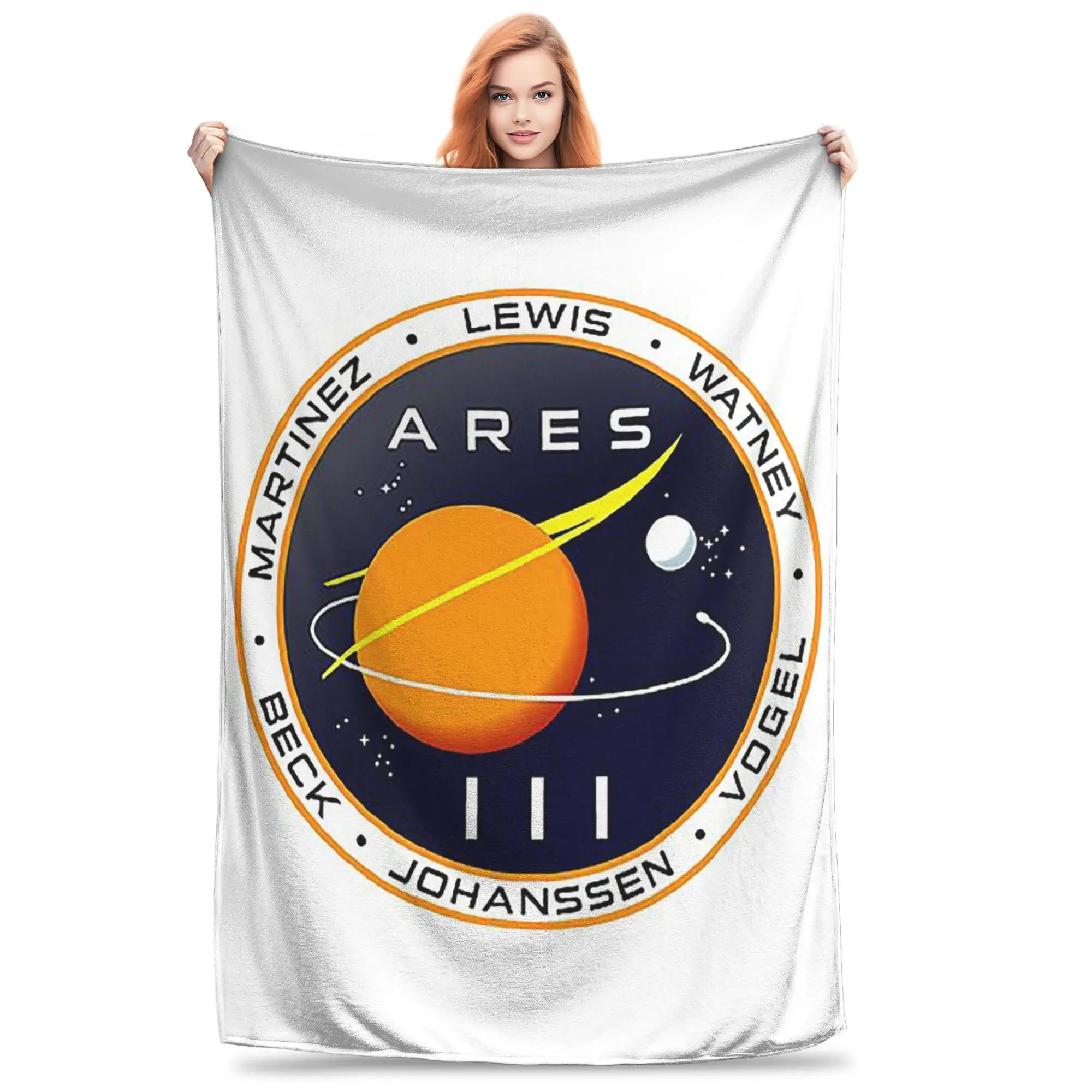Ares 3 mission to Mars - The Martian Badg Blanket Soft Warm Flannel Throw Blanket Plush for Bed Living room Picnic Travel Home