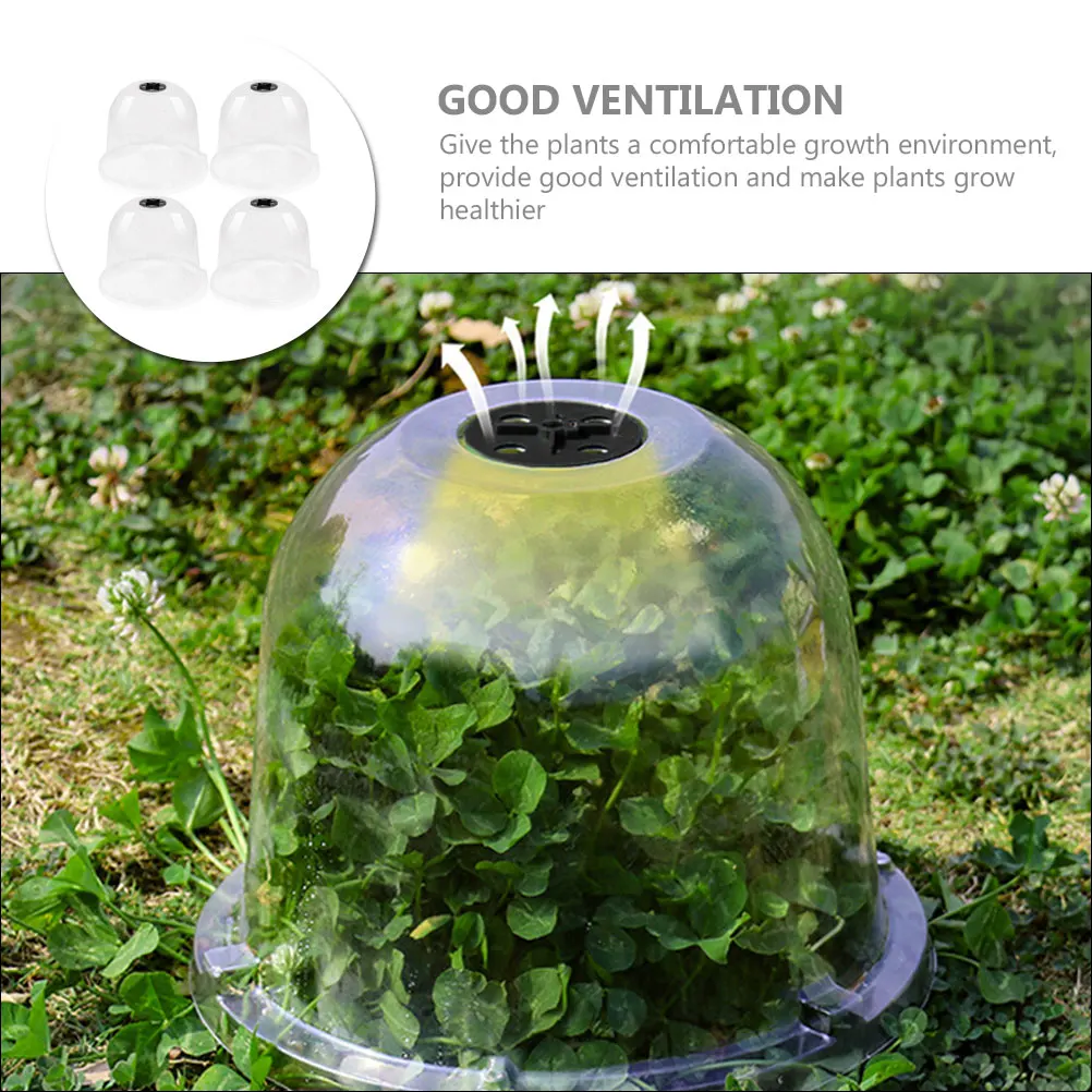 

4pcs Seedling Insulation Cover Plant Care Tool Humidity Dome Protectors Garden Cloche Outdoor Domes For Plants Growth