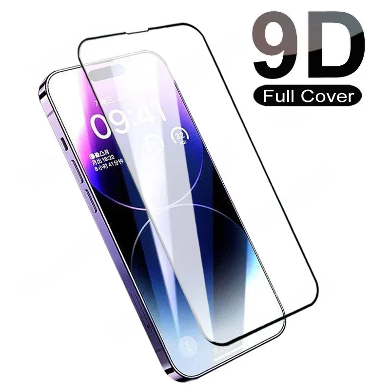 9D Tempered Glass For Apple iPhone 16 15 14 Plus 13 mini 12 11 Pro Max Screen Protector iPhone 6 7 8 X XR XS Max Protective Film