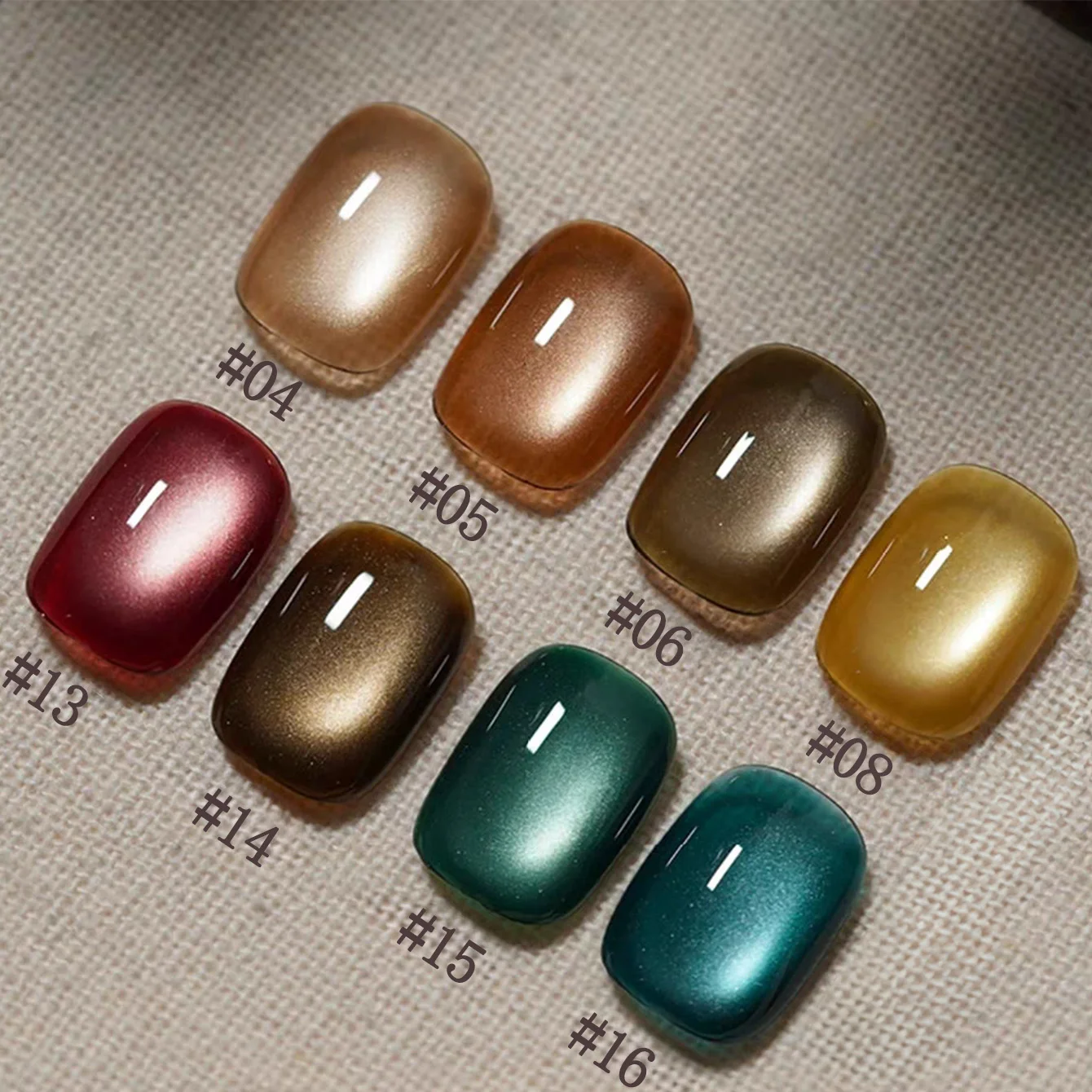 1pcs ZH High Grade Flash Glass Beads Silk Nail Art Nail Supplies Summer Autumn Maple Forest Evening Cat Eye Gel Nail Polish
