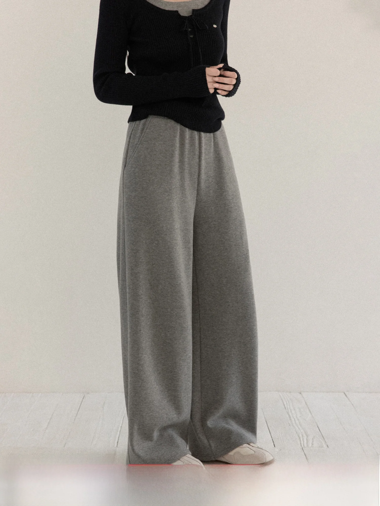 

Свободные повседневные женские брюки: универсальные прямые брюки для зимы, удобные брюки с высокой талией и широкими штанинами