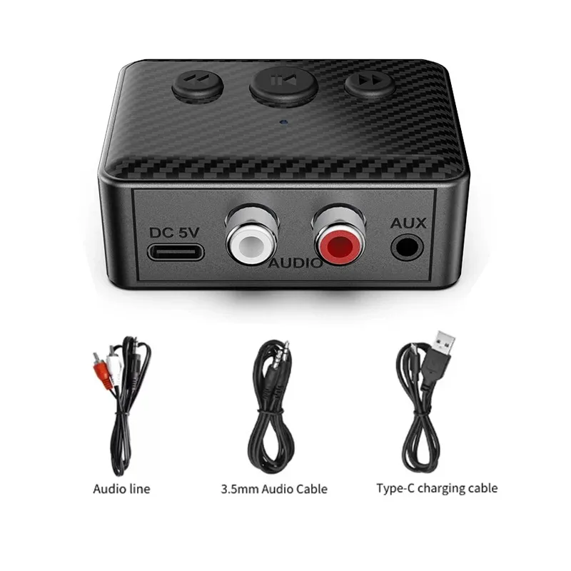 Adattatore ricevitore audio Bluetooth 5.4 Musica stereo wireless 3,5 mm AUX R/L RCA Supporto riproduzione U-Disk per amplificatore altoparlante desktop