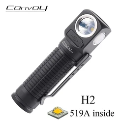 Convoy H2 Flashlight with 519A Linterna Led Headlamp 18650 Type-C Rechargeable Lamp Headlight L-shape Torch Camping Head Light