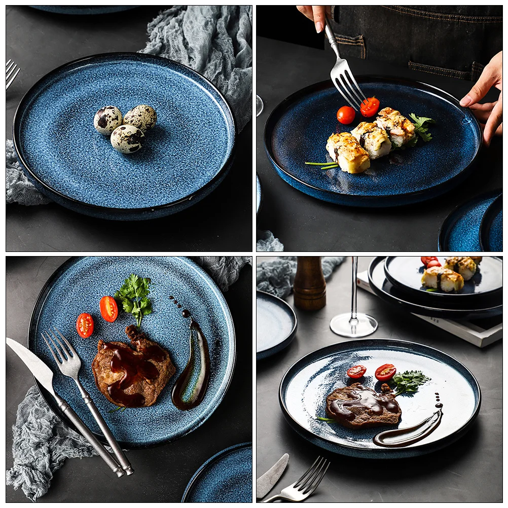 

Ceramic Steak Dish Multi-Functional Elegant Design Attractive Appearance Decorative Breakfast Tray Snack Plate Tableware