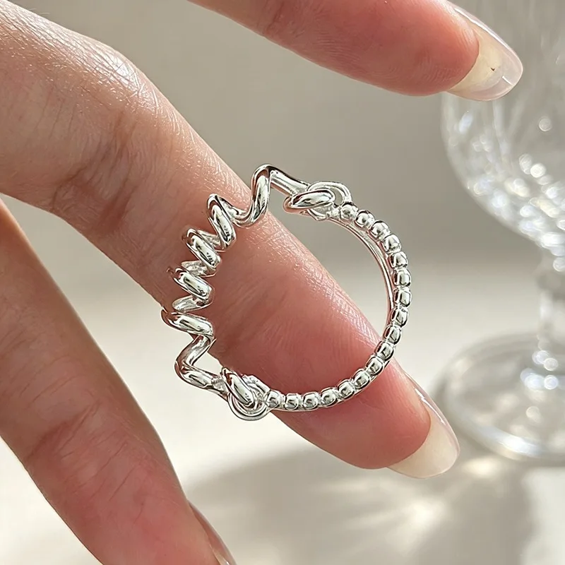 GANPUP Textur-Spiral-Twist Verstellbare Fingerringe für Frauen Kreativer Modeschmuck Neues Geschenk für Paare Party Urlaub Ring – Detail 5