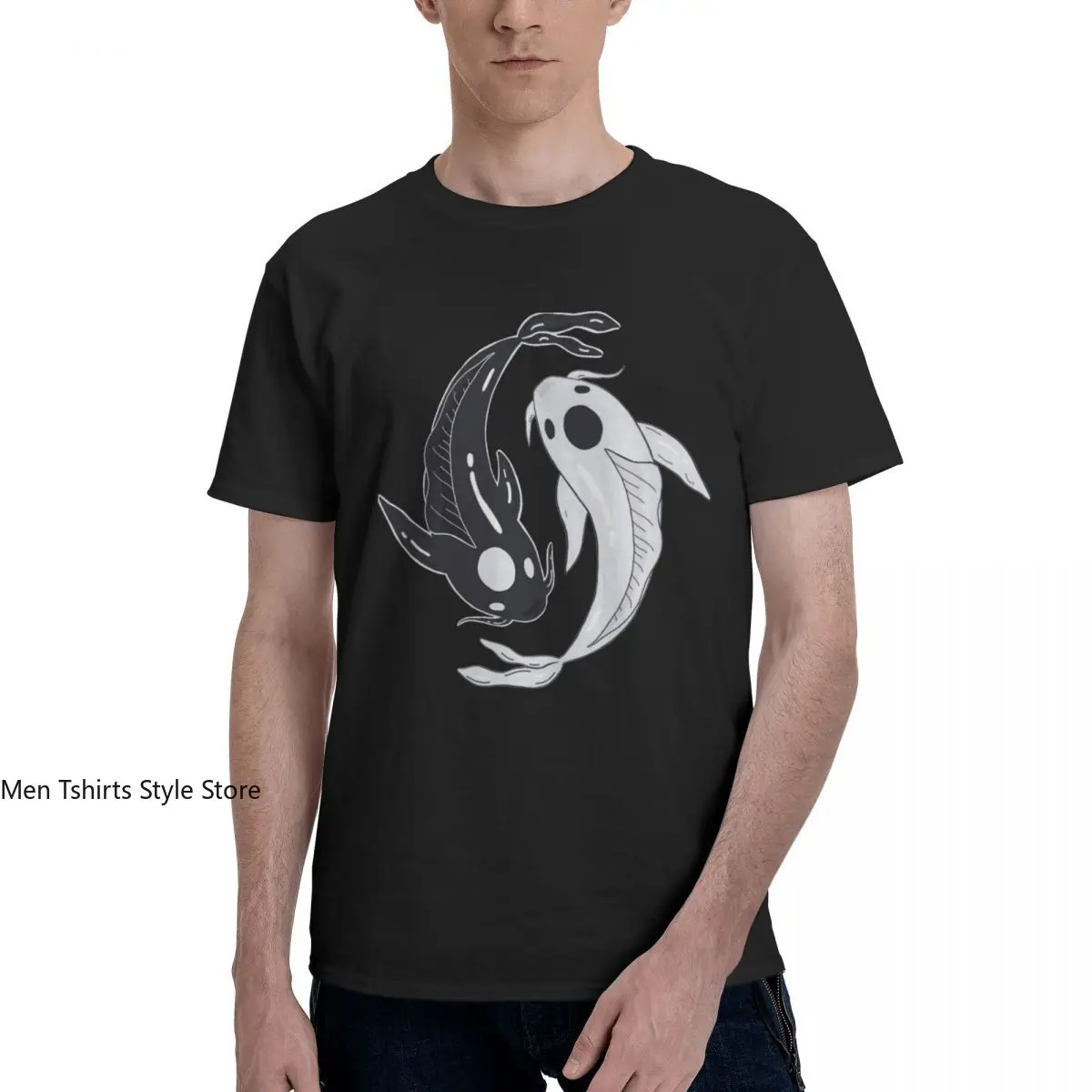 Tui And La Avatar The Last Airbender Men T Shirts Yin Yang Koi Vintage Tees Short Sleeve Crewneck T-Shirts Pure Cotton