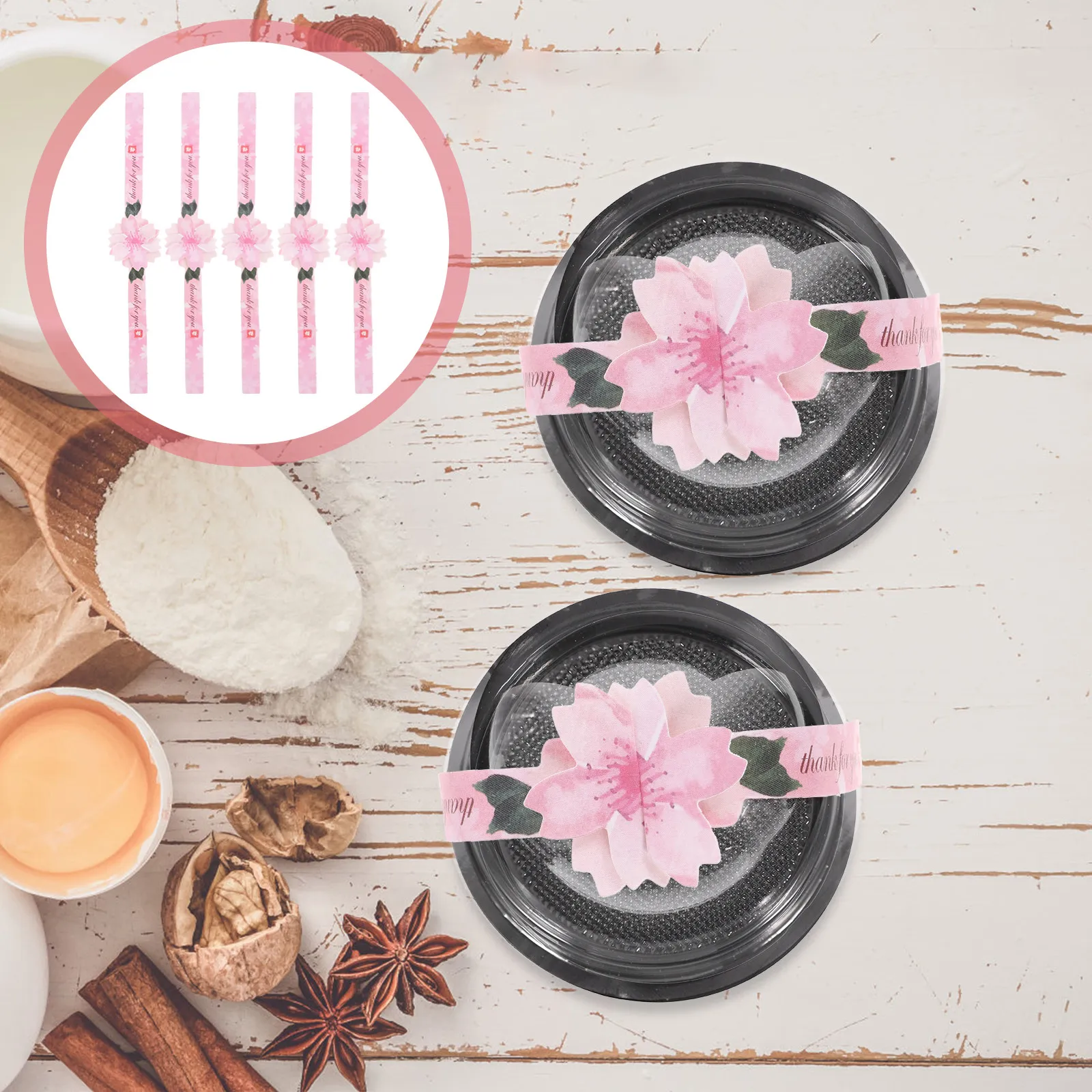 

20 Sheets Decorative Floral Sealing Stickers for Home Gift Packaging Baking Food Adhesive Label Seal Sticker Decals for Cake Box