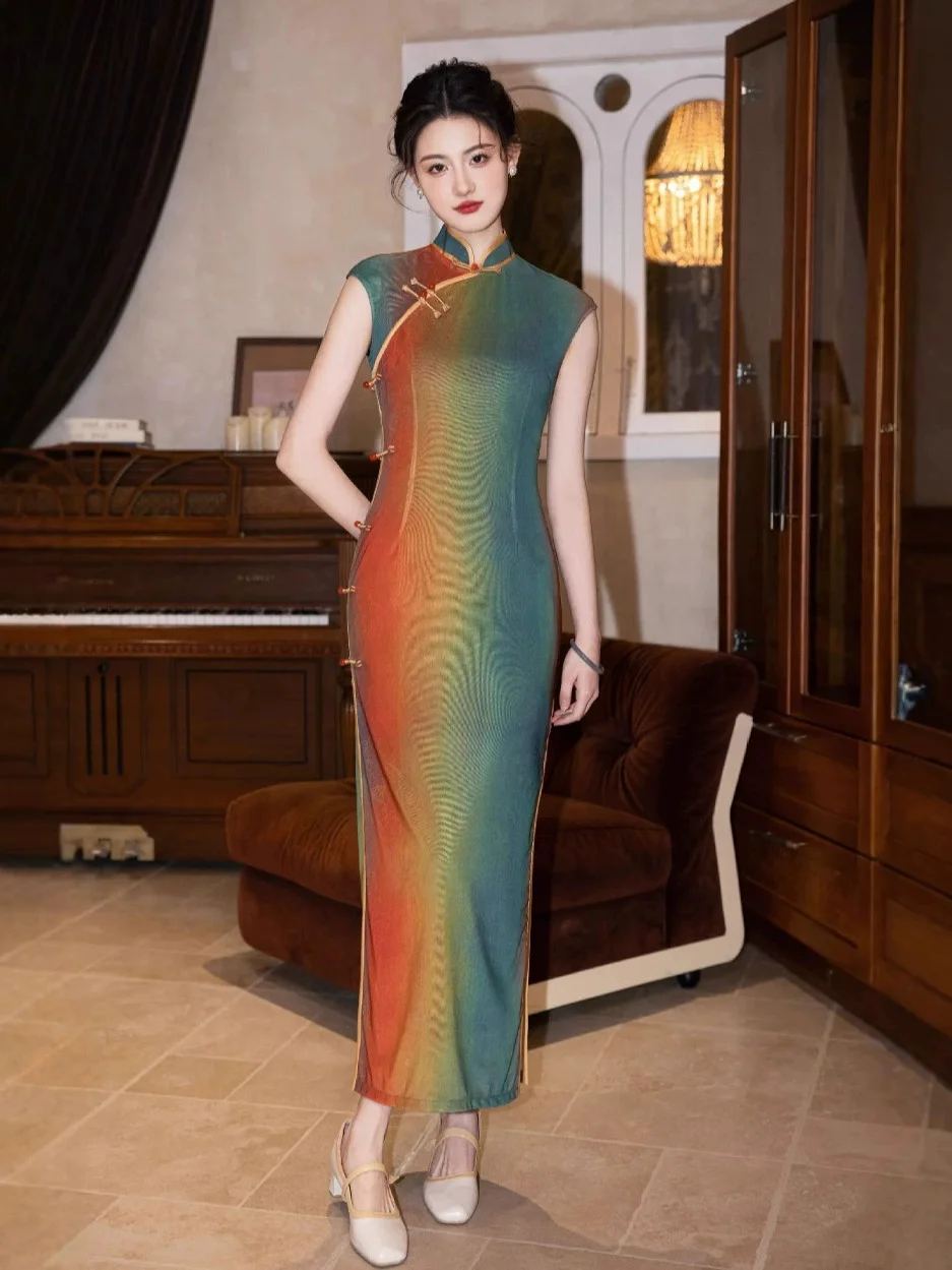 Chinese Style Dress Sweet Chinese Dress Woman Cheongsam Dress Modern 2025 Women Improved Qipao New Long Waist ﻿