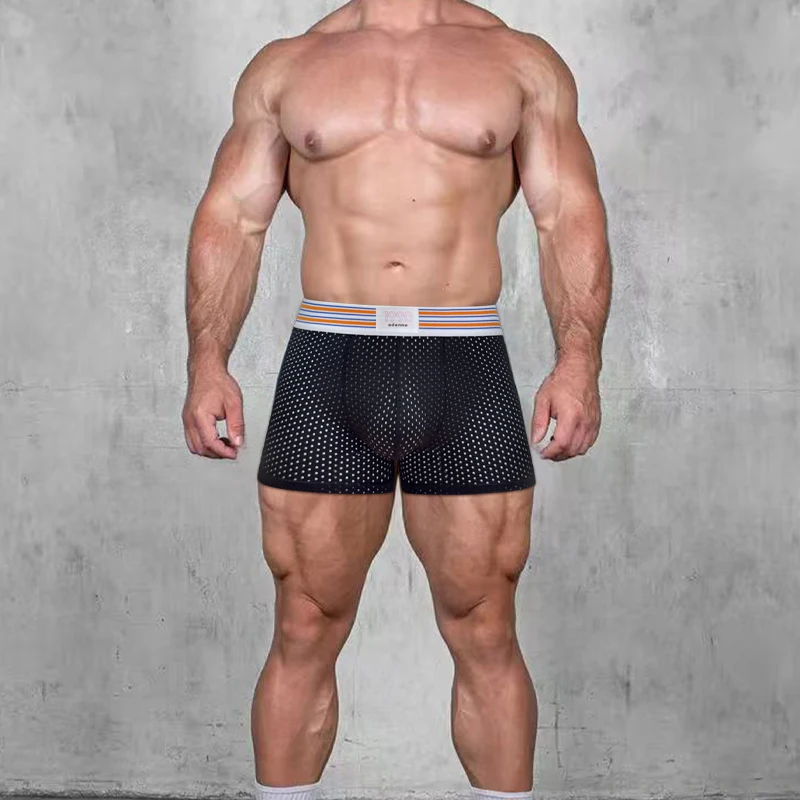 

﻿ Комплект из 4 мужских трусов-боксеров с эффектом подтяжки ягодиц, сетчатые, вентилируемые, со съемными вставками для придания объема и улучшения форм