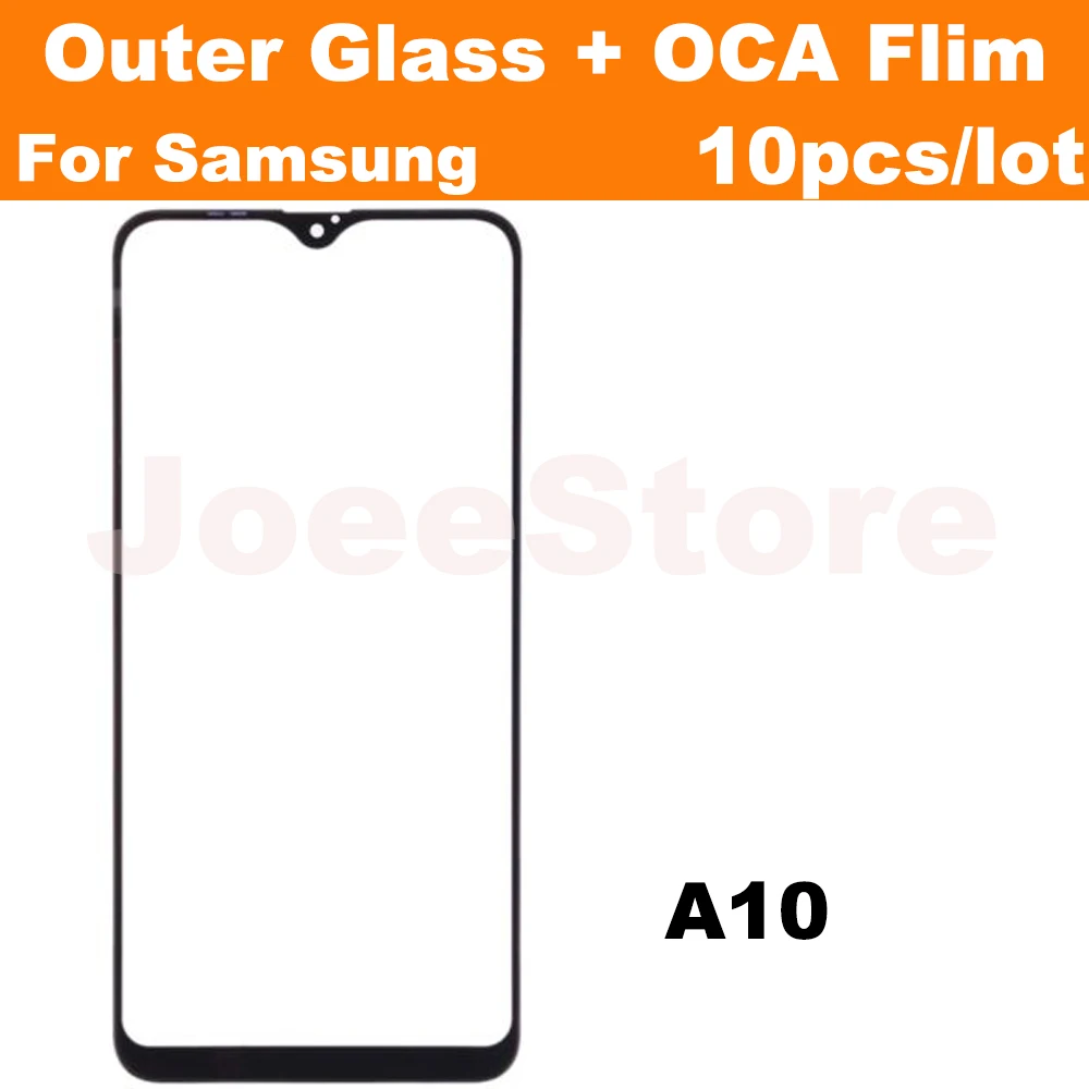 10pcs Front Outer Glass Lens with OCA Glue For Samsung Galaxy A10 A20 A30 A40 A50 A60 A70 A80 A90 A12 A20S Screen Touch Panel